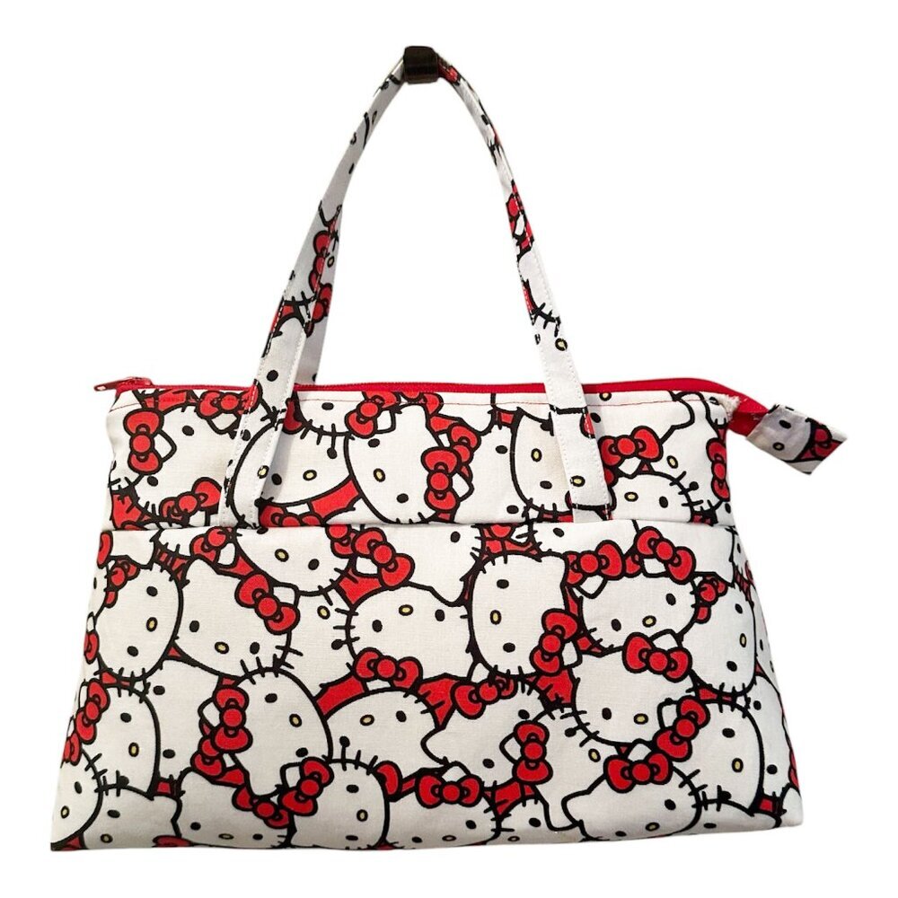 Handmade Hello Kitty Cotton Purse Handbag Wristlet